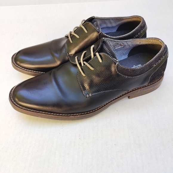 Penguin by Munsingwear Waylon Black Derby Oxfords Leather Mens Shoes Size 12 - Picture 1 of 10